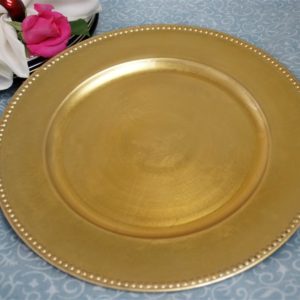 13" Gold Beaded Charger Plate