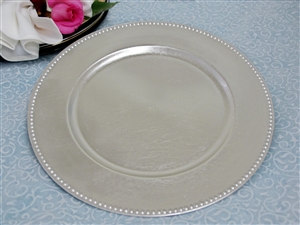 13" Silver Beaded Charger Plate